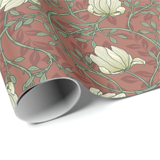 Morris Garden Floral Pattern Geschenkpapier (Rolleneckpunkt)