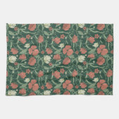 Morris Garden Green & Red Floral Geschirrtuch (Horizontal)