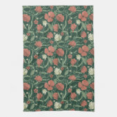 Morris Garden Green & Red Floral Geschirrtuch (Vertikal)