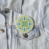 Morris Gelb Türkis Reben- und Blumenmuster Button (Beispiel)