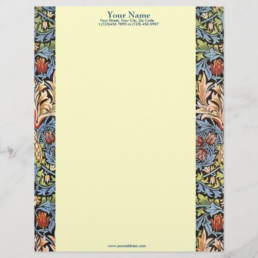 Morris gemusterter Briefkopf (Vorderseite)
