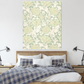 Morris Green Chrysanthemum Viktorianisches Muster Leinwanddruck (Insitu (Schlafzimmer))
