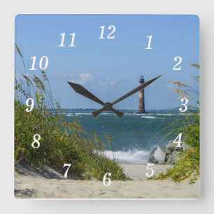 Morris-Insel-Leuchtturm-Gehweg Quadratische Wanduhr