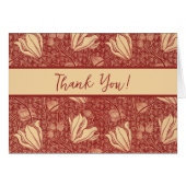 Morris Inspiriert Lily Blume Botanical Red Textile (Vorderseite (Horizontal))