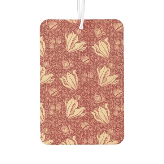 Morris Inspiriert Lily Blume Botanical Red Textile Autolufterfrischer (Rückseite)