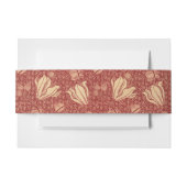 Morris Inspiriert Lily Blume Botanical Red Textile Einladungsbanderole (Vorderseite Beispiel)