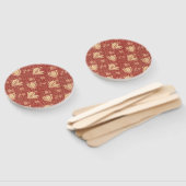 Morris Inspiriert Lily Blume Botanical Red Textile Fächer (Non-assembled)