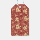 Morris Inspiriert Lily Blume Botanical Red Textile Geschenkanhänger (Vorderseite)