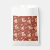 Morris Inspiriert Lily Blume Botanical Red Textile Geschenktütchen (Vorderseite)