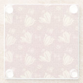 Morris Inspiriert Lily Blume Botanical Red Textile Glasuntersetzer (Rückseite)