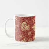 Morris Inspiriert Lily Blume Botanical Red Textile Kaffeetasse (Links)