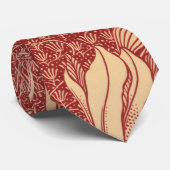 Morris Inspiriert Lily Blume Botanical Red Textile Krawatte (Gerollt)