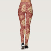 Morris Inspiriert Lily Blume Botanical Red Textile Leggings (Rückseite)