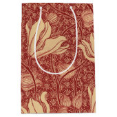 Morris Inspiriert Lily Blume Botanical Red Textile Mittlere Geschenktüte (Vorderseite)