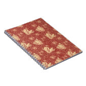 Morris Inspiriert Lily Blume Botanical Red Textile Notizblock (Rechte Seite)