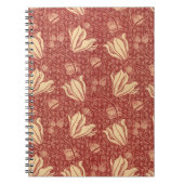 Morris Inspiriert Lily Blume Botanical Red Textile Notizblock (Vorderseite)