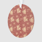Morris Inspiriert Lily Blume Botanical Red Textile Ornament (Vorderseite)
