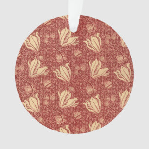 Morris Inspiriert Lily Blume Botanical Red Textile Ornament
