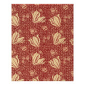 Morris Inspiriert Lily Blume Botanical Red Textile Poster (Vorderseite)