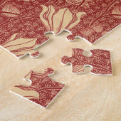 Morris Inspiriert Lily Blume Botanical Red Textile Puzzle (Seite)