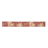 Morris Inspiriert Lily Blume Botanical Red Textile Satinband (Vorderseite)