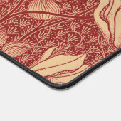 Morris Inspiriert Lily Blume Botanical Red Textile Schreibtischunterlage (Ecke)