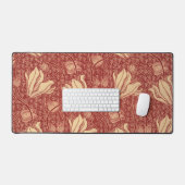 Morris Inspiriert Lily Blume Botanical Red Textile Schreibtischunterlage (Tastatur & Maus)