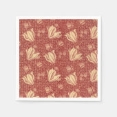 Morris Inspiriert Lily Blume Botanical Red Textile Serviette (Vorderseite)