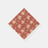 Morris Inspiriert Lily Blume Botanical Red Textile Serviette (Ecke)