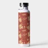 Morris Inspiriert Lily Blume Botanical Red Textile Trinkflasche (Rechts)