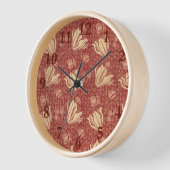Morris Inspiriert Lily Blume Botanical Red Textile Uhr (Winkel)