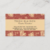 Morris Inspiriert Lily Blume Botanical Red Textile Visitenkarte (Rückseite)