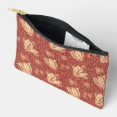 Morris Inspiriert Lily Blume Botanical Red Textile Zubehörtasche (Offen)