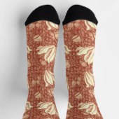 Morris Inspiriert Viktorianische Rote Lilienblüte Socken (Oben)