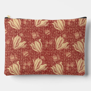 Morris Inspirierte Lilien-Blumen-Botanische Rote T Zubehörtasche
