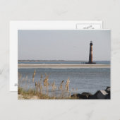 Morris Island Lighthouse, Folly Beach, Charleston Postkarte (Vorne/Hinten)