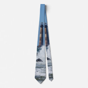 Morris Island Lighthouse Splash Neck Tie Krawatte