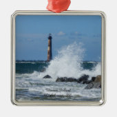 Morris Island Lighthouse Splash Ornament Aus Metall (Vorne)