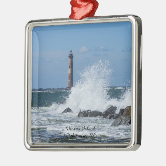 Morris Island Lighthouse Splash Ornament Aus Metall (Links)