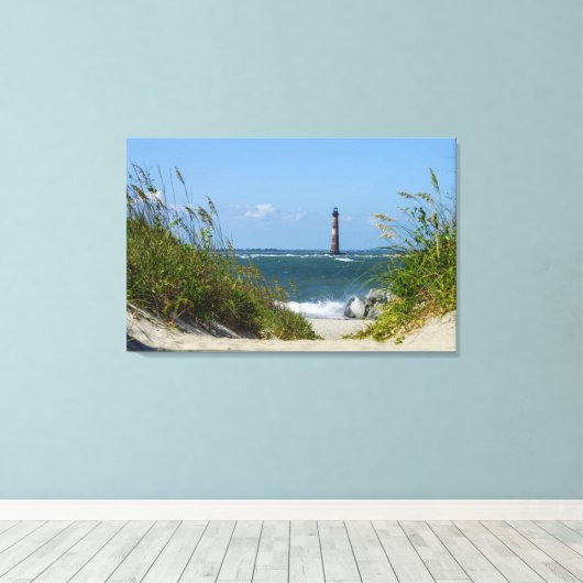 Morris Island Lighthouse Walkway Leinwanddruck (Insitu (Holzboden))