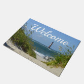 Morris Island Lighthouse Walkway Willkommen Doorma Fußmatte (Schrägansicht)