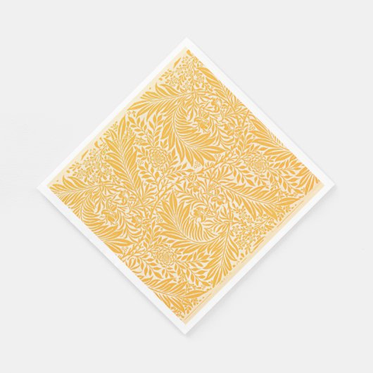 Morris - Larkspur, goldgelb Serviette (Ecke)