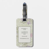 Morris Lavender & Pink Larkspur Muster Gepäckanhänger (Rückseite vertikal)