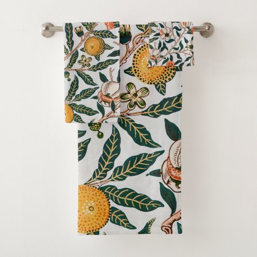 Morris Light Background Antikes Pomegrana Muster Badhandtuch Set (Insitu)