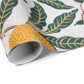 Morris Light Background Antikes Pomegrana Muster Geschenkpapier (Rolleneckpunkt)