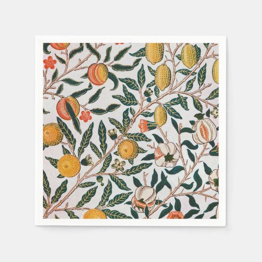 Morris Light Background Antikes Pomegrana Muster Serviette (Vorderseite)