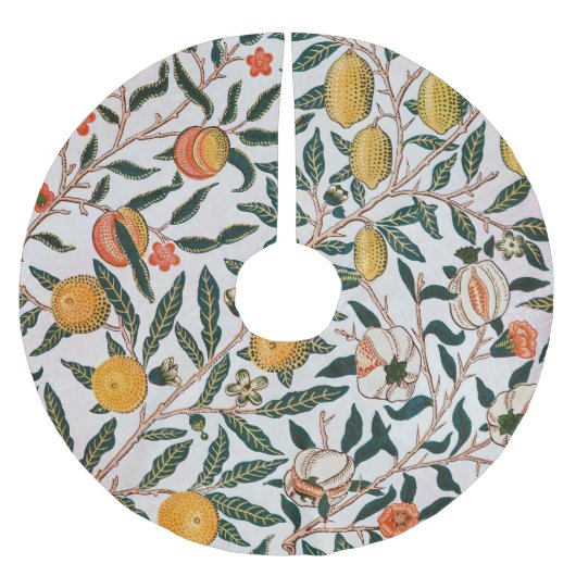 Morris Light Background Antique Pomegrana Pattern Polyester Weihnachtsbaumdecke (Vorderseite)