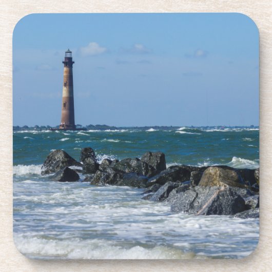 Morris Lighthouse Folly Beach Getränkeuntersetzer (Vorderseite)
