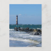 Morris Lighthouse Folly Beach Postkarte (Vorderseite)