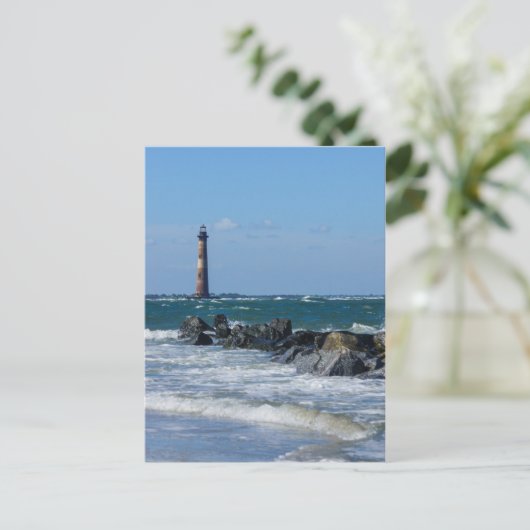 Morris Lighthouse Folly Beach Postkarte (Stehend Vorderseite)